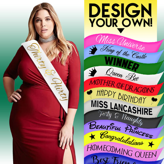 Personalised Plus Size Sash